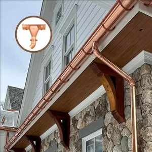 Tùy Chỉnh Thép Không Gỉ Mưa Máng Xối Ống Hot Stylev Kme Liền Mạch Mái Máng Xối Hệ Thống Cổ Điển Đồng Xiên Tee Phụ Kiện - Product Image 4