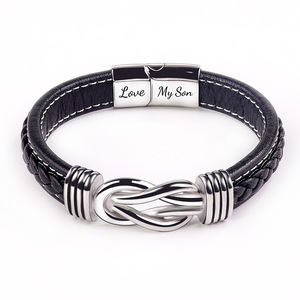 Brazalete de Cuero Trenzado con Piedras Naturales y Cierre Magnético <span class=keywords><strong>para</strong></span> <span class=keywords><strong>Hombre</strong></span>, Estilo Europeo Americano - Product Image 5