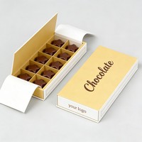 Boîte d'emballage en chocolat avec logo personnalisé avec grille de séparation Boîte à chocolat Cadeau Boîte à fermeture magnétique avec plateau