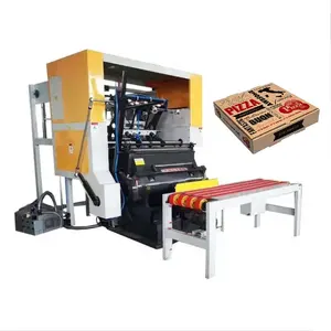 Voll automatische Flachbett-Papier box Stanz maschine Pizza Box Knicks chneid-und Herstellungs maschine