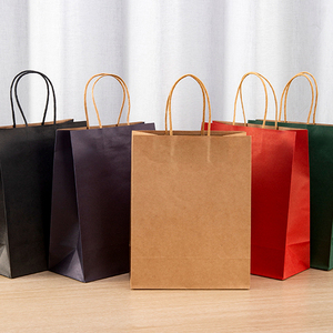 Wholesale Custom logo Take Away Medium <b>Small</b> Gift Brown <b>White</b> Color Food Packaging Kraft Paper <b>Bag</b> - Product Image 2