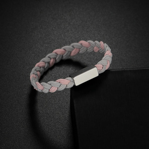 Pulsera de letras para nuevos amantes, cilindro de acero inoxidable, letras, tejido elástico, pequeñ<span class=keywords><strong>a</strong></span> banda de goma, cuerda de mano, regalo para <span class=keywords><strong>novio</strong></span> - Product Image 4