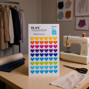 Etichette Adesive a Forma di Cuore ILAN, 60 Pezzi, 5 Fogli Colorati per Etichette di Abbigliamento - Product Image 3