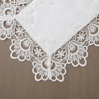 Sets de table pour mariage, sets de table en dentelle blanche brodée de fleurs pour table à manger