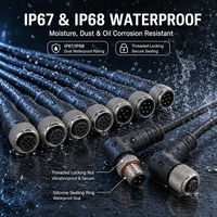 Connecteurs de câblage M12 XLR mâle/femelle à 2, 3, 4, 5, 6, 7, 8, 9 broches, étanches IP67/IP68, pour faisceaux de câbles et applications aviation circulaires