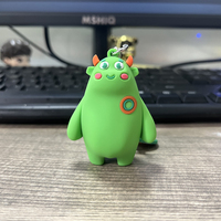 Kinqee Populaire Vert Personnage Poupées Dessin Animé Pvc Porte-clés Personnalisé 3d Kawaii Silicone Porte-clés