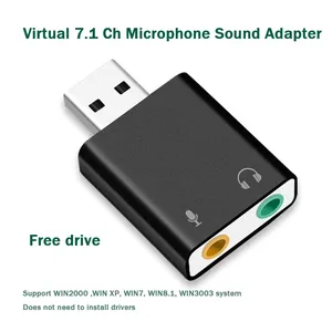 Tarjeta de sonido USB A Adaptador de auriculares de <span class=keywords><strong>Audio</strong></span> de 3,5mm tarjeta de sonido externa 7,1 Tarjeta de <span class=keywords><strong>Audio</strong></span> para micrófono auriculares ordenador PC - Product Image 5
