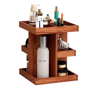 Cosmetic Storage <b>Box</b> Solid Wood 4 In 1 <b>Makeup</b> Organizer Jewelry Skincare Holder Desktop Rack - Product Image 4