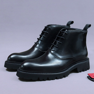 2026 New Model British Leather Business <b>Boots</b> - High-top Decorated Men's Shoes - Premium Men's Genuine Leather Mardi <b>Boots</b> - Product Image 5