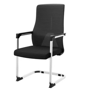 Ergonomic Office <b>Chair</b> Black Fixed Armrest Cantilever Base Conference Room Use - Product Image 1