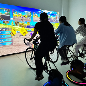 Bicicleta Estática Interactiva con Pantalla Inteligente y <span class=keywords><strong>Avatar</strong></span> en Tiempo Real, Bicicleta de Spinning para Interiores con Juegos - Product Image 1