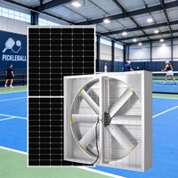 Kipas Dinding Industri Tenaga Surya Hemat Energi untuk Lapangan Pickleball, Pabrik, Gudang dengan Motor BLDC IP68