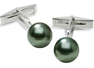 Liên Kết Cuff Màu Đen Ngọc Trai Tùy Chỉnh, Chất Lượng Cao Khuy Măng Sét Ngọc Trai Lớn, Khuy Măng Sét Ngọc Trai Lớn Cho Nam Giới - Product Image 2