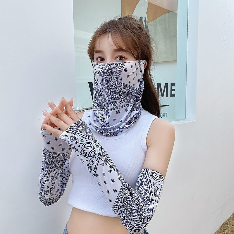 Masque facial et manchons [Ensemble blanc]