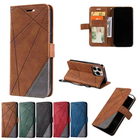 Étui portefeuille en cuir PU pour iPhone 13 Series avec porte-cartes et fermeture magnétique, coque de protection pour téléphone