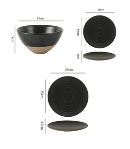 Brown Blue Gradient Reactive Glaze Eco Friendly Bone China Dinnerware <b>Set</b> Kiln-Change Glaze Plates Bowls for Home Wholesale - Product Image 2