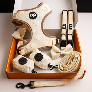 QQPETS grosir 2025 buah kerah hewan peliharaan persik tangan bebas tali anjing Harness kustom sublimasi mewah - Product Image 1