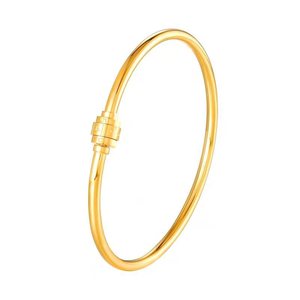 18K PVD Gold Stainless Steel Rotating Combination Lock <b>Bangle</b> <b>Bracelet</b> | Adjustable 520 Love Engraved Magnetic Clasp <b>Bracelet</b> - Product Image 4