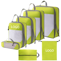 Vente en gros de sacs de voyage imprimés personnalisés sacs de rangement en tissu sacs de voyage sacs de rangement étanches ensemble de 7 cubes d'emballage pour valises