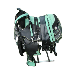 Sillín de carreras sintético ligero con logotipo personalizado Material de cuero Sillín de estilo inglés y occidental para exportación - Product Image 1