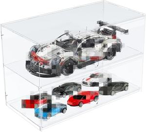 Boîte de présentation de voiture de briques de jouet en acrylique personnalisée à 2 niveaux de stockage de rectangle d'usine - Product Image 5