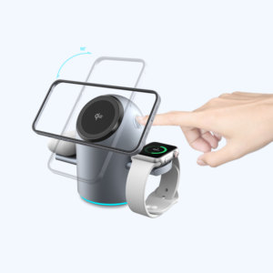 Cargador Inalámbrico Magnético 3 en 1, Rotación de 360°, Plegable, Retráctil, para Escritorio, Compatible con <span class=keywords><strong>iPhone</strong></span> 14, 15, 16, 17, iWatch <span class=keywords><strong>y</strong></span> AirPods - Product Image 1