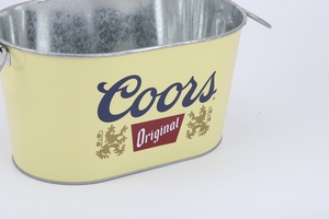 Cubos de hielo galvanizados con logotipo personalizado con asa para tinas de bebidas, cerveza, vino, champán, fiesta, hogar, bares, restaurantes - Product Image 5