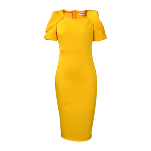 Robes de soirée élégantes pour femmes, taille <span class=keywords><strong>empire</strong></span>, longueur genou, col rond, grandes tailles - Product Image 6