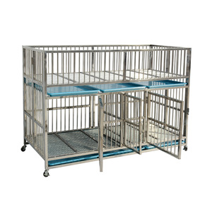 Dog Kennels Cages Collapsible Adult Sale Big Dogs Outdoor Strong Stainless Steel Enclosed Metal Wire Folding Crate Cage Pet