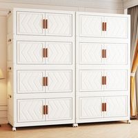 Armoire de rangement pliable sur roulettes, organisateur multi-niveaux sur pied pour collations et jouets - Boîte de rangement de style européen