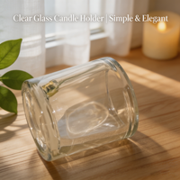 Pot à bougie en verre cylindrique à paroi épaisse pressé à la machine, 85 ml, 275 ml, pour bougies parfumées, fabrication en gros