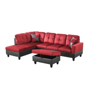 Comfortable Fabric Sectional <b>Sofa</b> Set with Crescent-Shaped Stainless Steel <b>Legs</b> <b>for</b> Living Room and Gym Hotel Style - Product Image 1