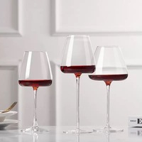 Verre à vin rouge grande capacité de style européen, gobelet en cristal à bord fin, ensemble de verrerie durable pour restaurant, hôtel, vente en gros