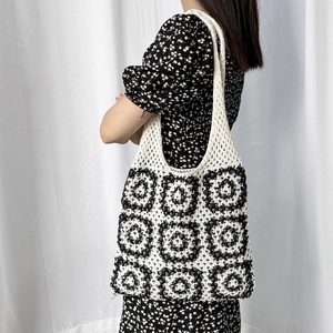 Sacs fourre-tout pour <span class=keywords><strong>femmes</strong></span> en crochet de style bohème de luxe <span class=keywords><strong>Mona</strong></span> 2024, vintage, plage, shopping, deux poignées, printemps été, polyester - Product Image 2