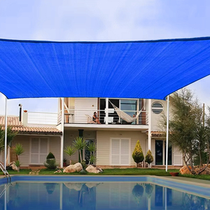 Toldo de Sombra para Jardín Exterior Azul, Protección Solar y Contra el Viento, 6x6m - Product Image 1