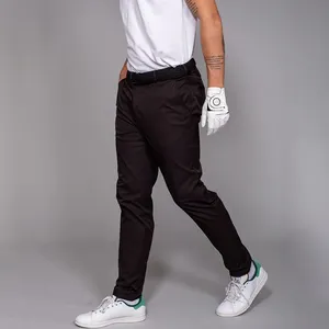 Pantalones de algodón con logotipo personalizado Pantalones de golf para hombre Corte recto clásico con bolsillos laterales inclinados Dos bolsillos traseros Pantalones de golf Casuales