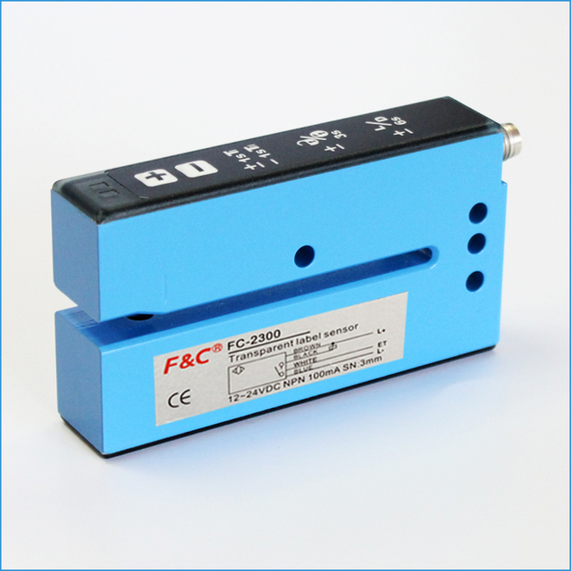 F&C Fork Label Gap Sensor, NPN/PNP ultrasonic Label Detection Sensors, Clear Label Sensors