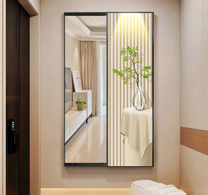 Moderno minimalista arte della <span class=keywords><strong>parete</strong></span> di nuovo Design specchio di cristallo dipinto di porcellana nascosto appeso con funzione Push Pull per uso decorativo - Product Image 1