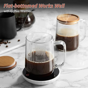 Tasse en <span class=keywords><strong>verre</strong></span> borosilicate <span class=keywords><strong>de</strong></span> 16 oz, isolée, compatible micro-ondes, forme minimaliste, écologique, avec sous-<span class=keywords><strong>verre</strong></span> assorti pour la vaisselle <span class=keywords><strong>de</strong></span> bureau - Product Image 5