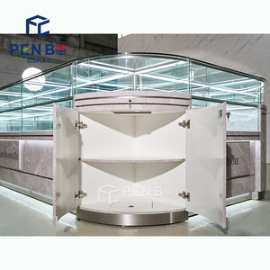 Contador de joyería LOCAL de EE. UU., diseño de tienda de diamantes de plata y oro moderno, quiosco de exhibición de joyería redonda - Product Image 5