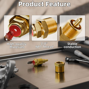 Motorkoelvloeistof Messing Thermostaatschakelaar 3/8 Npt Temperatuursensor 185f Op 175f Uit Voor Elektrische Radiator Koelventilator - Product Image 5