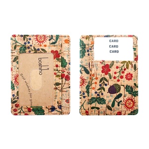 Boshiho Customized Logo <b>RFID</b> Blocking Slim Card Holder Bifold Vegan Cork Card Holder Eco Friendly <b>Wallet</b> for Women - Product Image 3