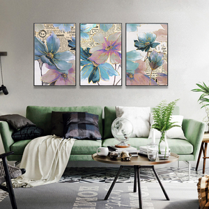 Póster de lona abstracta de flores, arte de pared <span class=keywords><strong>escandinavo</strong></span>, pintura con estampado de flores, cuadro de <span class=keywords><strong>estilo</strong></span> nórdico, pared, dormitorio y sala de estar - Product Image 3