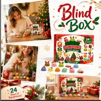 Jouet Squishy Boulette de Noël, Calendrier de l'Avent 24 Jours avec 24 Formes Assorties, à Pétrir et à Presser pour Soulager le Stress