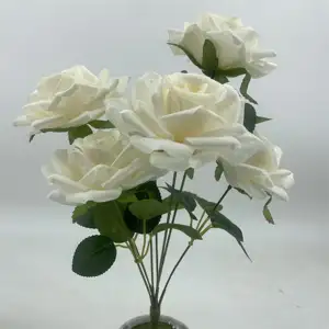 人造花玫瑰束灌木装饰婚礼永远玫瑰花丝带花枝