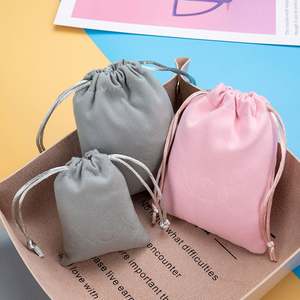 Luxury Soft <b>Velvet</b> Drawstring Pouch <b>Bag</b> Rings Jewelry Packaging Screen Printing Custom Logo Printed Recyclable Gift Mobile Phone - Product Image 2