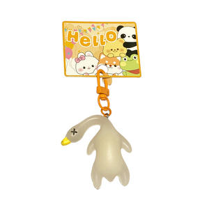 Porte-clés créatif amusant à changement de couleur UV, dessin animé, <span class=keywords><strong>poulet</strong></span> rôti, canard, cochon - Product Image 5