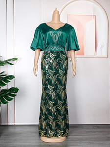 Abito lungo da sera elegante con paillettes per banchetti e cene, nuovo stile europeo e americano, abbigliamento africano H&D. - Product Image 6