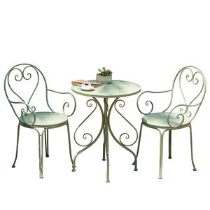 Ensemble bistrot en métal thermolaqué 3 pièces - Table et chaises d'extérieur pour balcon, <span class=keywords><strong>jardin</strong></span> et café - Product Image 5