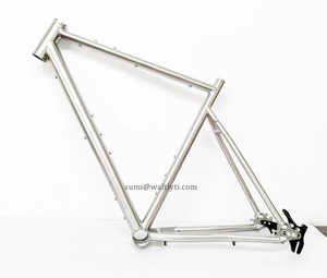 Cadre de vélo en titane 700C avec transmission par courroie, séparateur Rohloff, patins coulissants pour la conduite sur gravier - Product Image 2